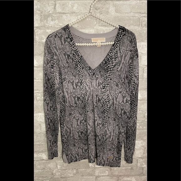 Michael Kors Pullover V Neck Sweater Snakeprint - Picture 10 of 10